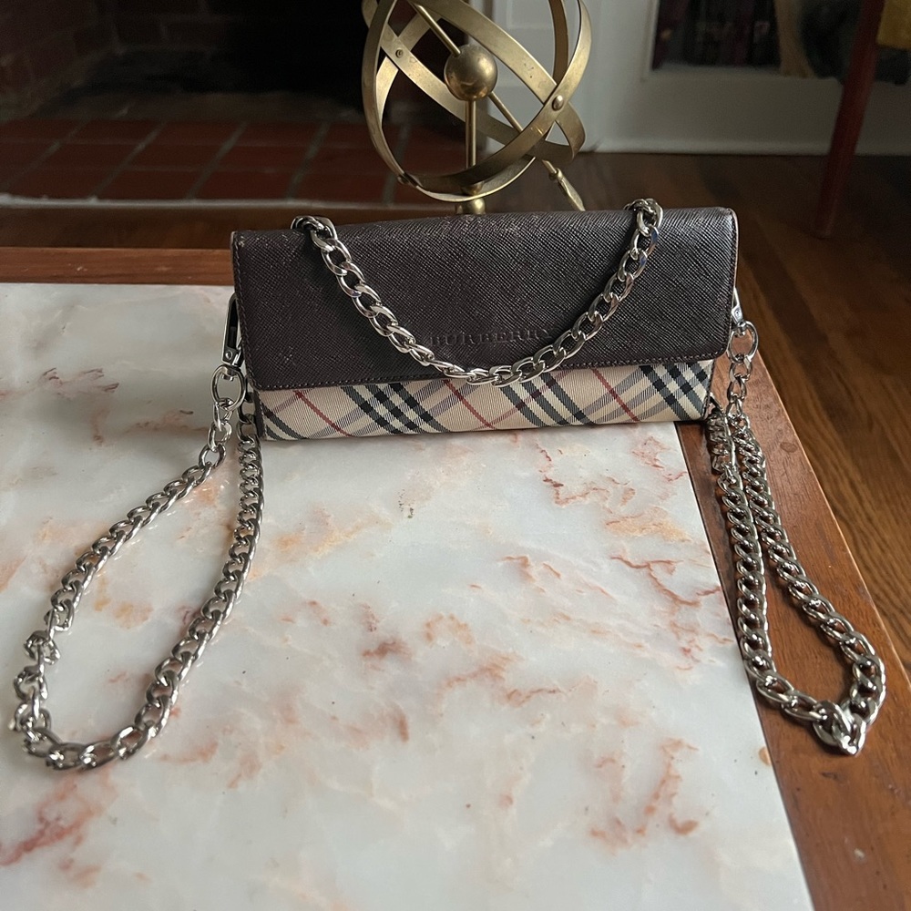Burberry Plaid and Brown Nova Check Bifold Envelope Crossbody